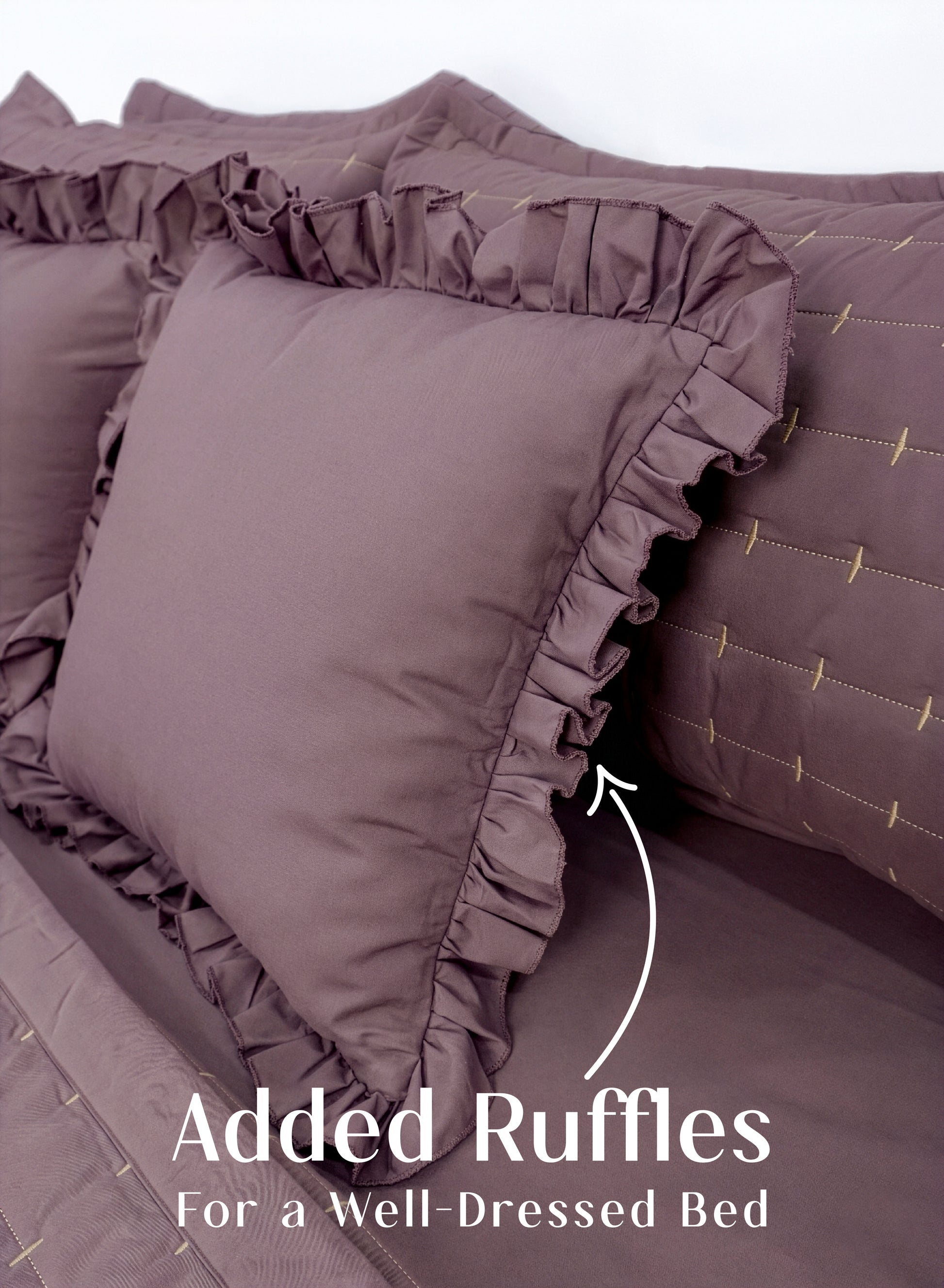 Home Crayons CloudTouch™ 5-Piece AC Comforter Set | 33% Oversized | Includes 2 Pillow & 2 Cushion Covers | Mulberry
