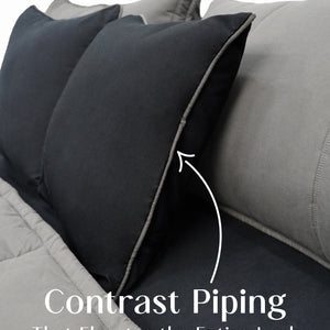 Home Crayons Cocoon AC Comforter Set | 5-Piece Designer Bed Set for Modern Homes | Moonstone Gray