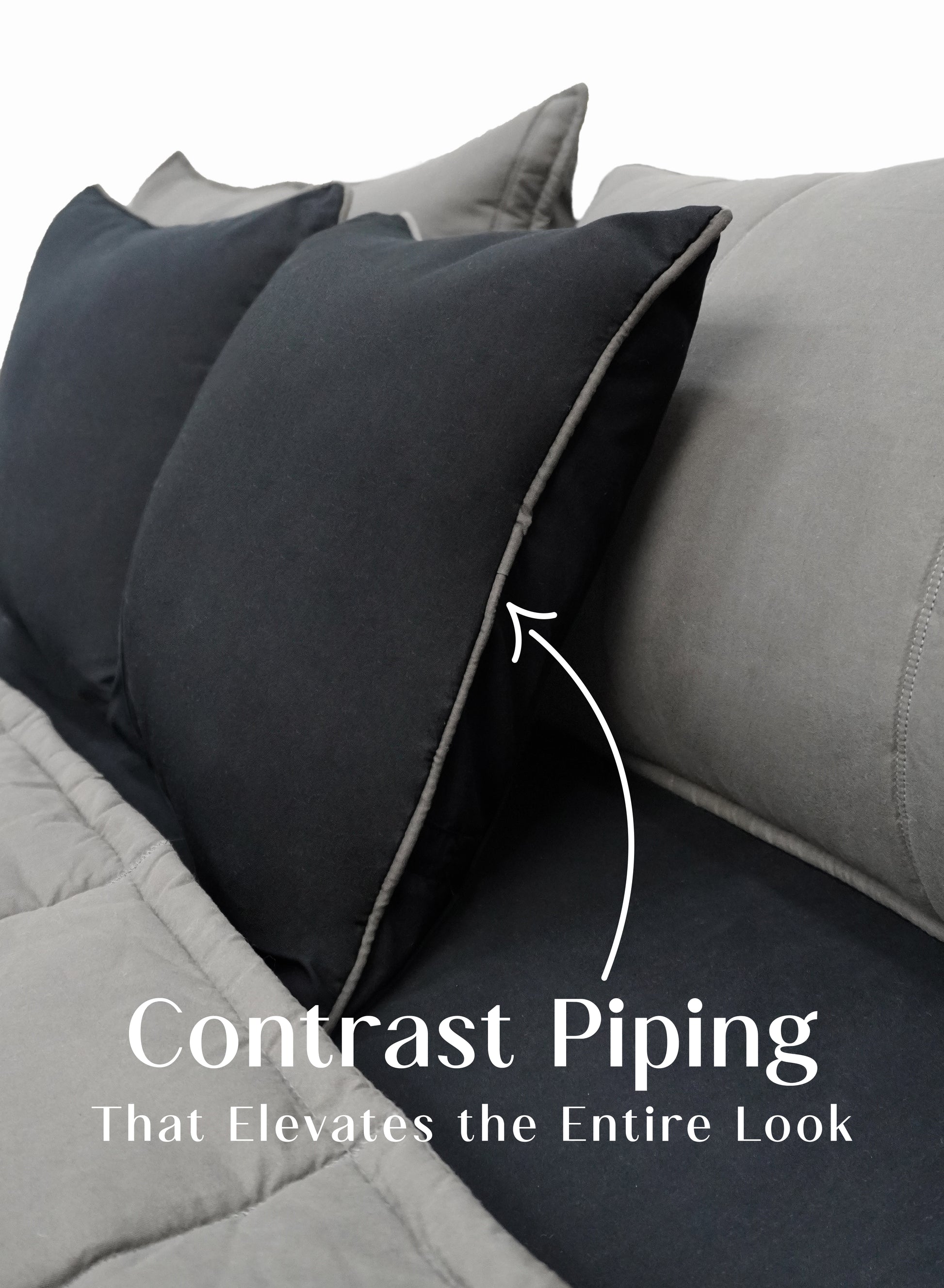 Home Crayons Cocoon AC Comforter Set | 5-Piece Designer Bed Set for Modern Homes | Moonstone Gray