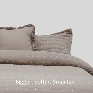 Home Crayons CloudTouch™ Comforter Set | All-Season | 33% Oversized | Includes 2 Pillow Covers & 2 Cushion Covers | Latte Crème