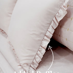 Home Crayons CloudTouch™ 5-Piece AC Comforter Set | 33% Oversized | Includes 2 Pillow & 2 Cushion Covers | Sakura Blush
