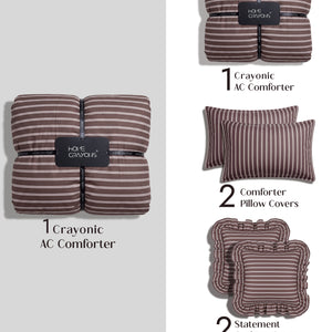 Crayonic™ 5-Piece AC Comforter Set | Signature Designer Comforter Set | Merlot