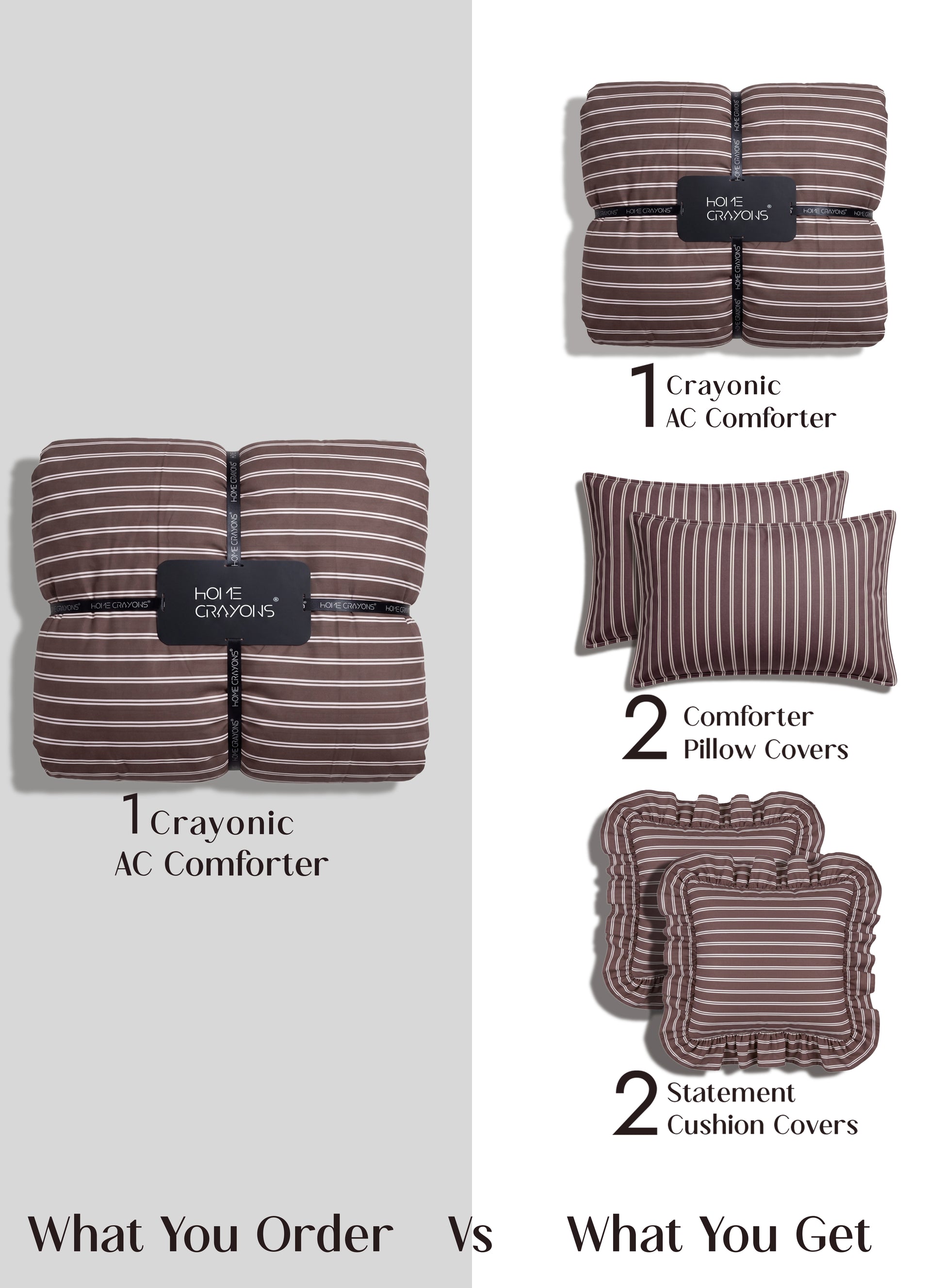 Crayonic™ 5-Piece AC Comforter Set | Signature Designer Comforter Set | Merlot