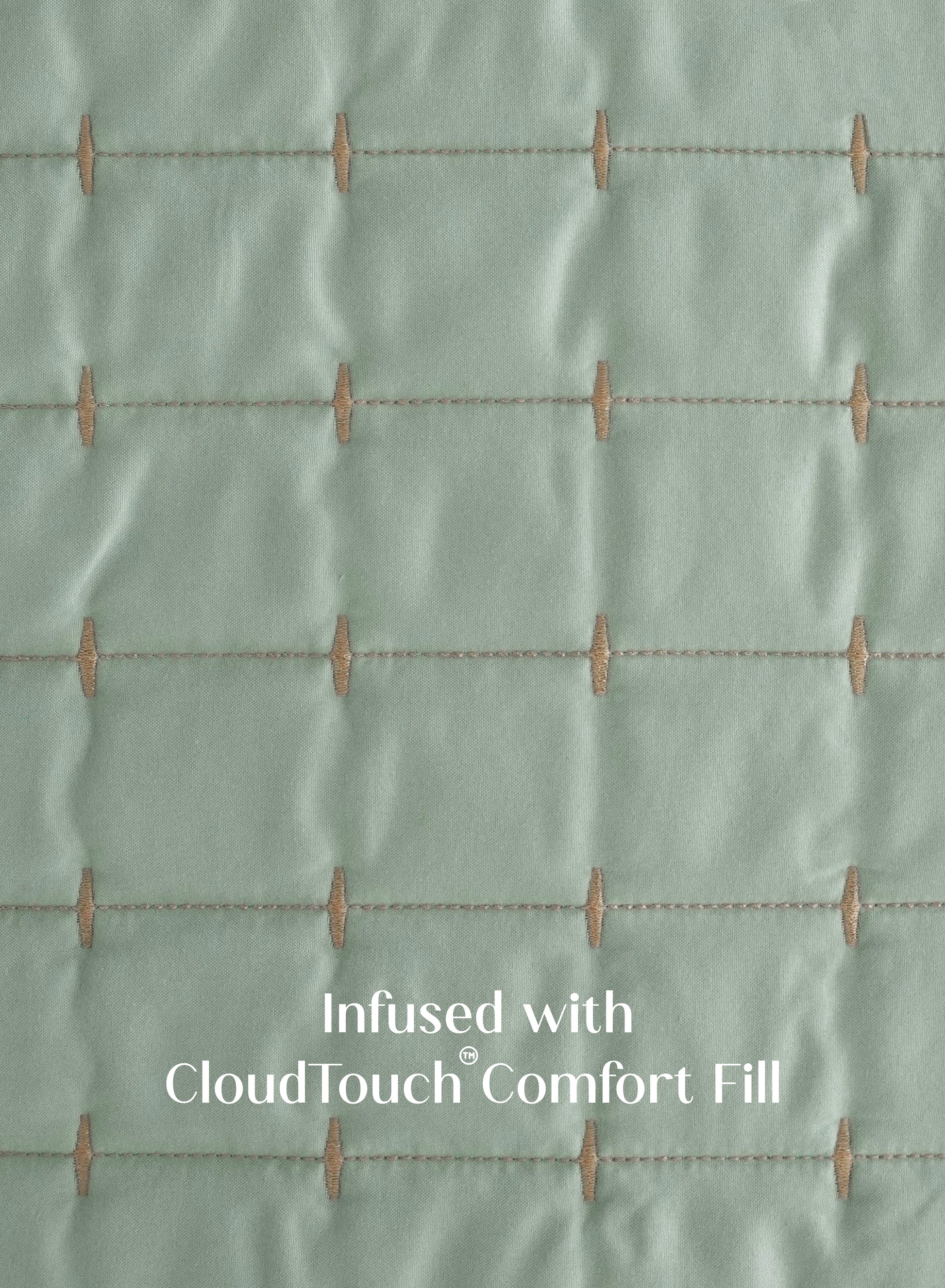 Home Crayons CloudTouch™ Comforter Set | All-Season | 33% Oversized | Includes 2 Pillow Covers & 2 Cushion Covers | Matcha Milk