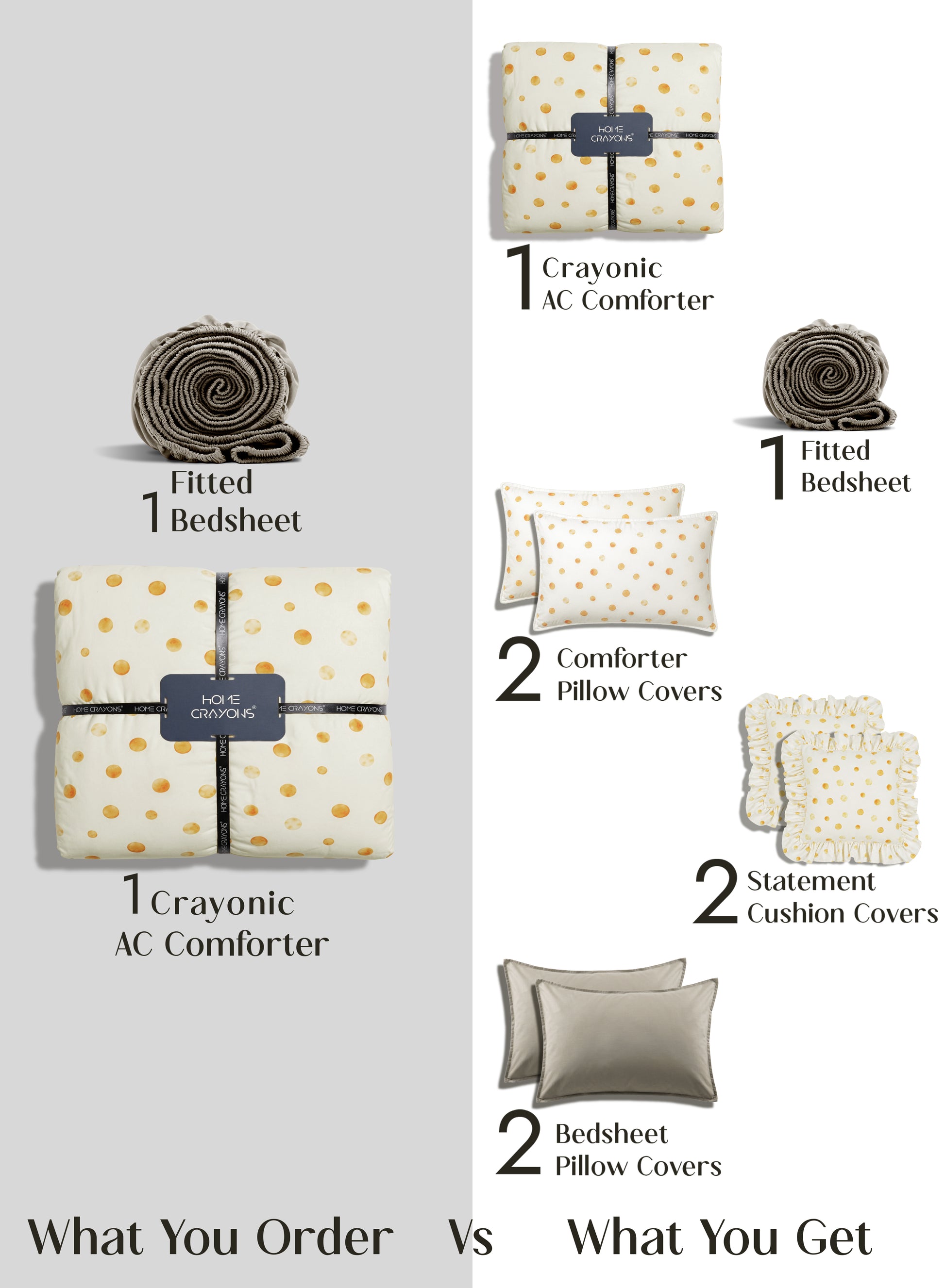 Crayonic™ 8-Piece AC Bedding Set | Signature Designer Bedding for AC Rooms | Butter Pop