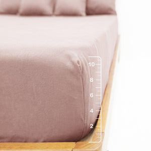 Home Crayons LuxeFit™ Fitted Bedsheet Set | Perfect Fit for Queen & King Mattresses | Pearl Blush