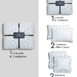 Crayonic™ 5-Piece AC Comforter Set | Signature Designer Comforter Set | Bluebell