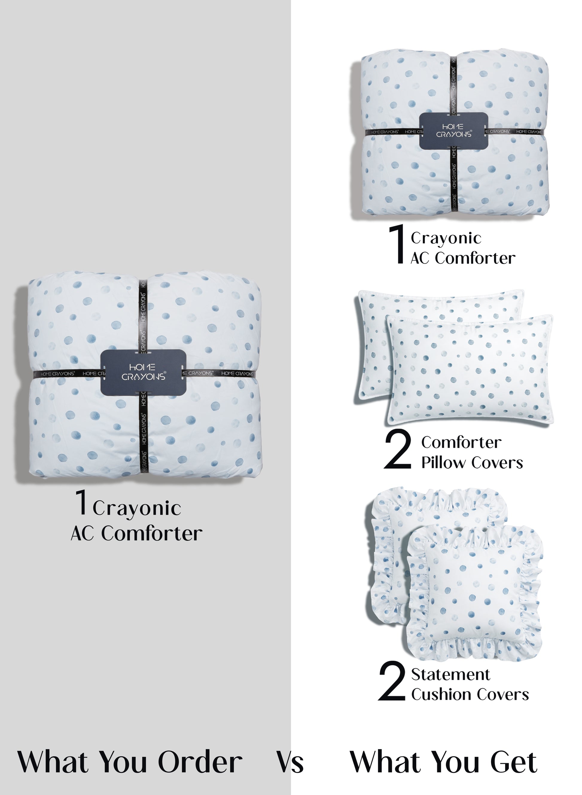 Crayonic™ 5-Piece AC Comforter Set | Signature Designer Comforter Set | Bluebell