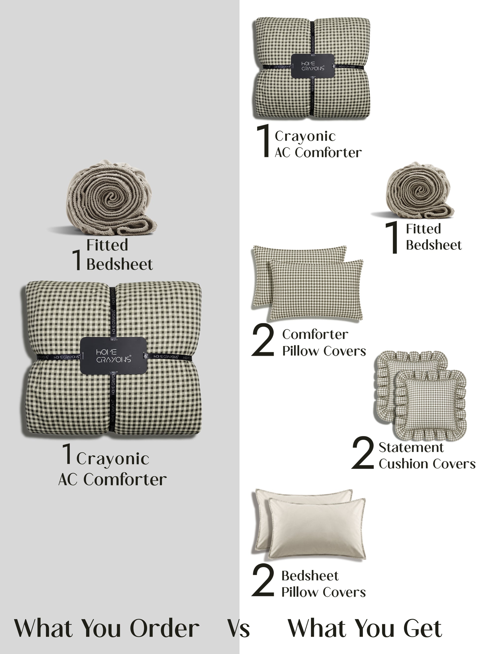 Crayonic™ 8-Piece AC Bedding Set | Signature Designer Bedding for AC Rooms | Olivewood