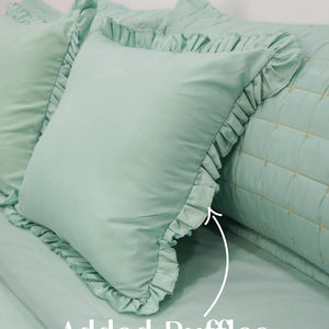 Home Crayons CloudTouch™ 5-Piece AC Comforter Set | 33% Oversized | Includes 2 Pillow & 2 Cushion Covers | Matcha Milk