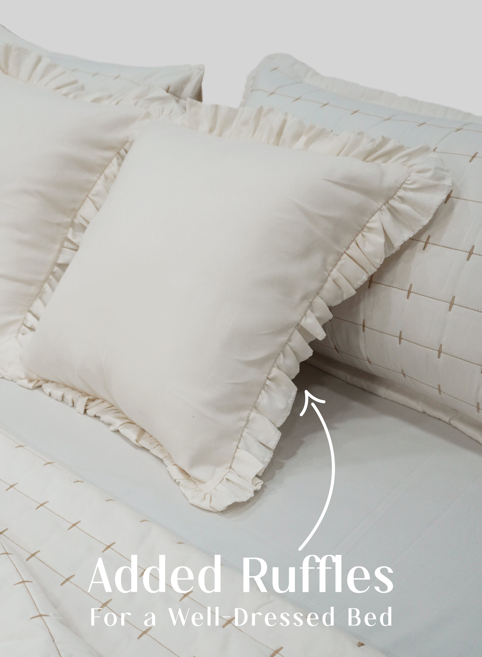 Home Crayons CloudTouch™ 5-Piece AC Comforter Set | 33% Oversized | Includes 2 Pillow & 2 Cushion Covers | Morning Glory