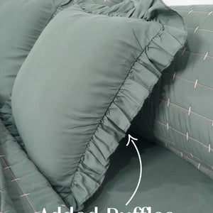 Home Crayons CloudTouch™ 5-Piece AC Comforter Set | 33% Oversized | Includes 2 Pillow & 2 Cushion Covers | Sage Green