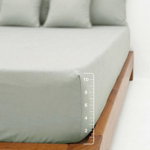 Home Crayons LuxeFit™ Fitted Bedsheet Set | Perfect Fit for Queen & King Mattresses | Pastel Pistachio