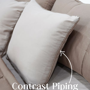 Home Crayons Cocoon AC Comforter Set | 5-Piece Designer Bed Set for Modern Homes | Earthy Beige
