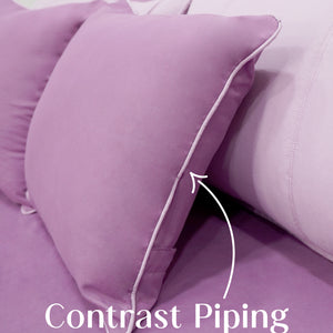Home Crayons Cocoon 8-Piece AC Bedding Set | Coordinated Comforter, Fitted Sheet & Covers in One Set | Lilac Daisy