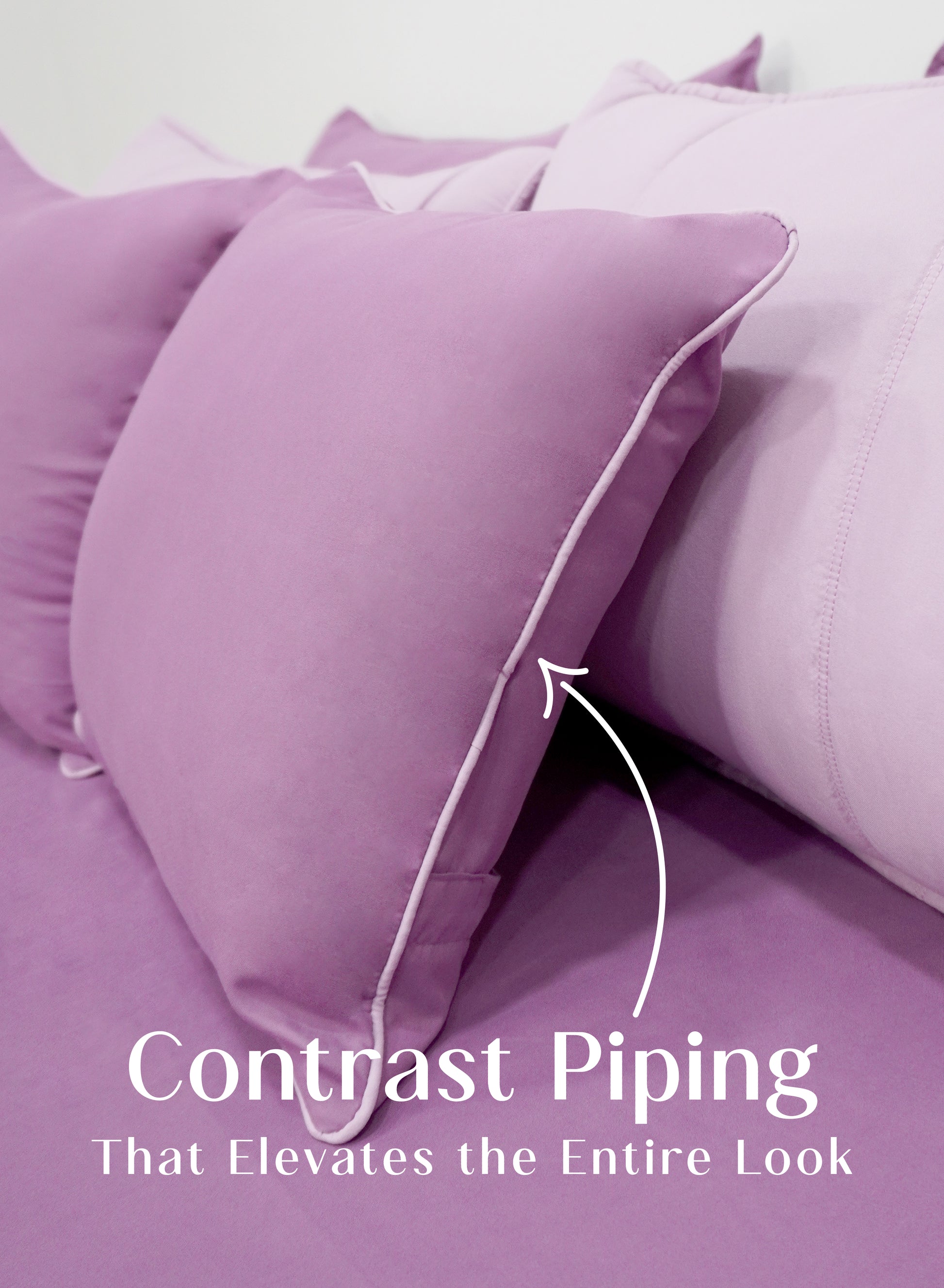 Home Crayons Cocoon 8-Piece AC Bedding Set | Coordinated Comforter, Fitted Sheet & Covers in One Set | Lilac Daisy