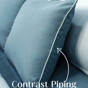 Home Crayons Cocoon AC Comforter Set | 5-Piece Designer Bed Set for Modern Homes | Blue Meadow