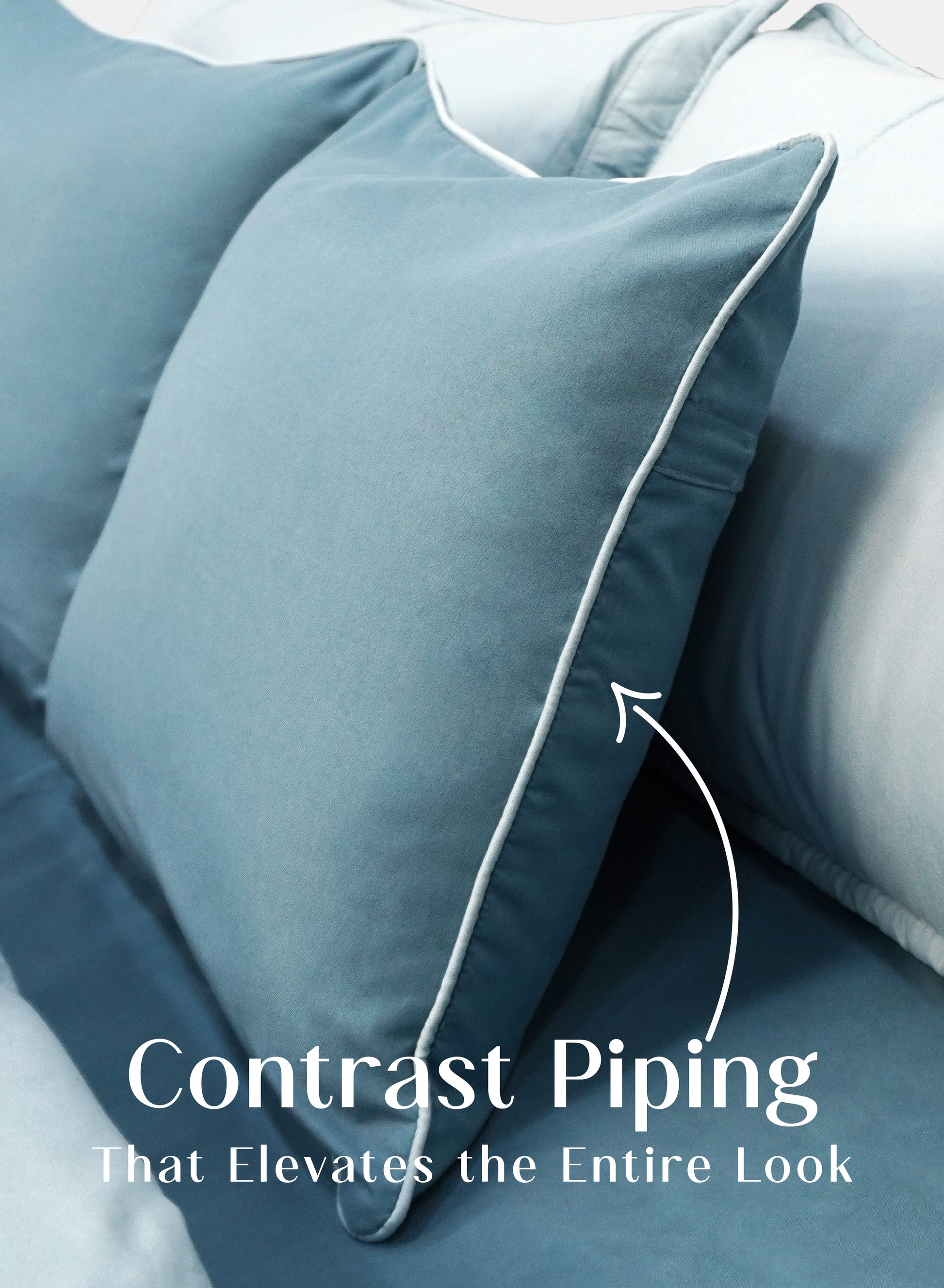 Home Crayons Cocoon AC Comforter Set | 5-Piece Designer Bed Set for Modern Homes | Blue Meadow