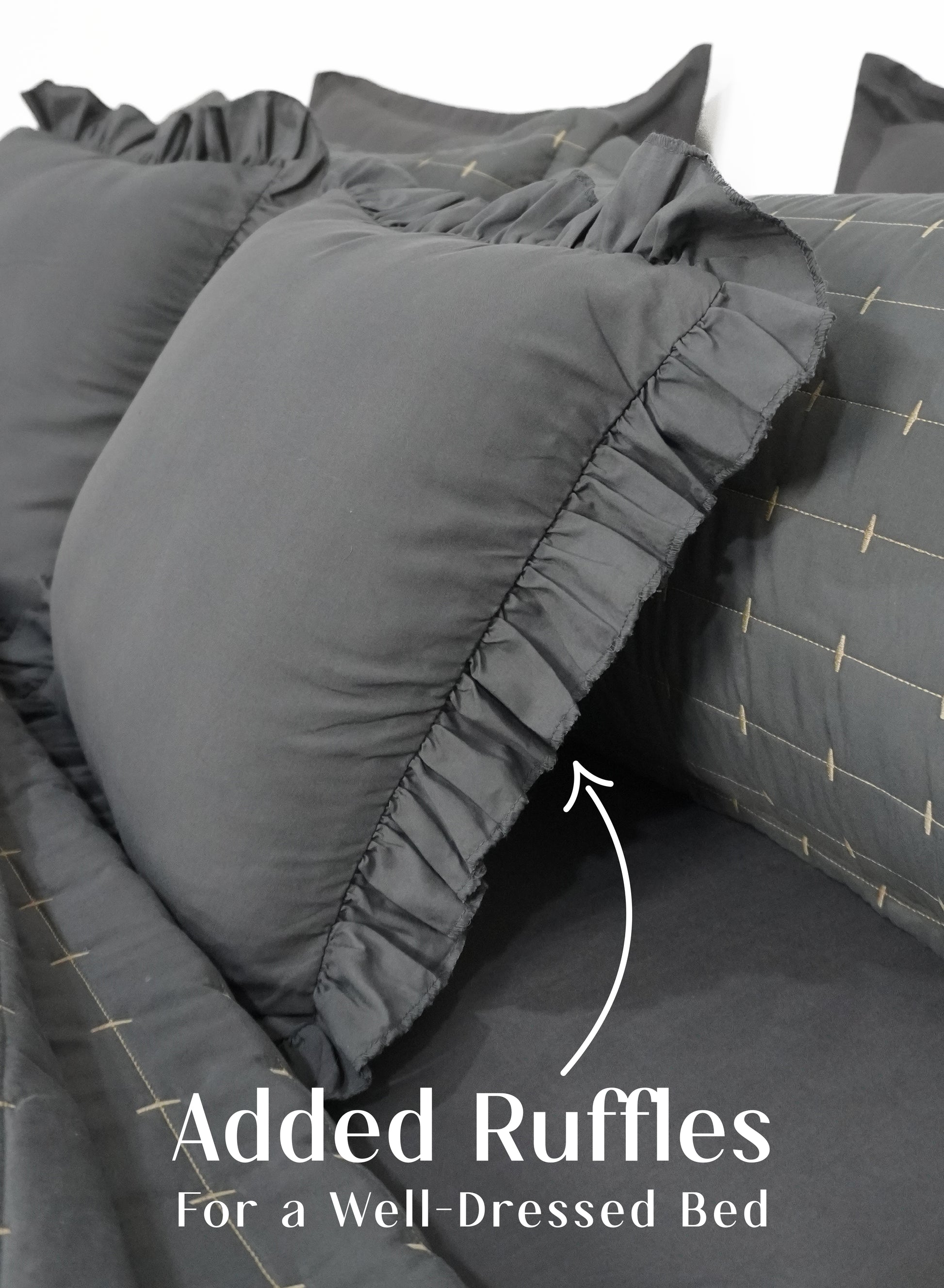 Home Crayons CloudTouch™ 8-Piece AC Bedding Set | Complete Bedroom Upgrade in One Set | Pebble Gray
