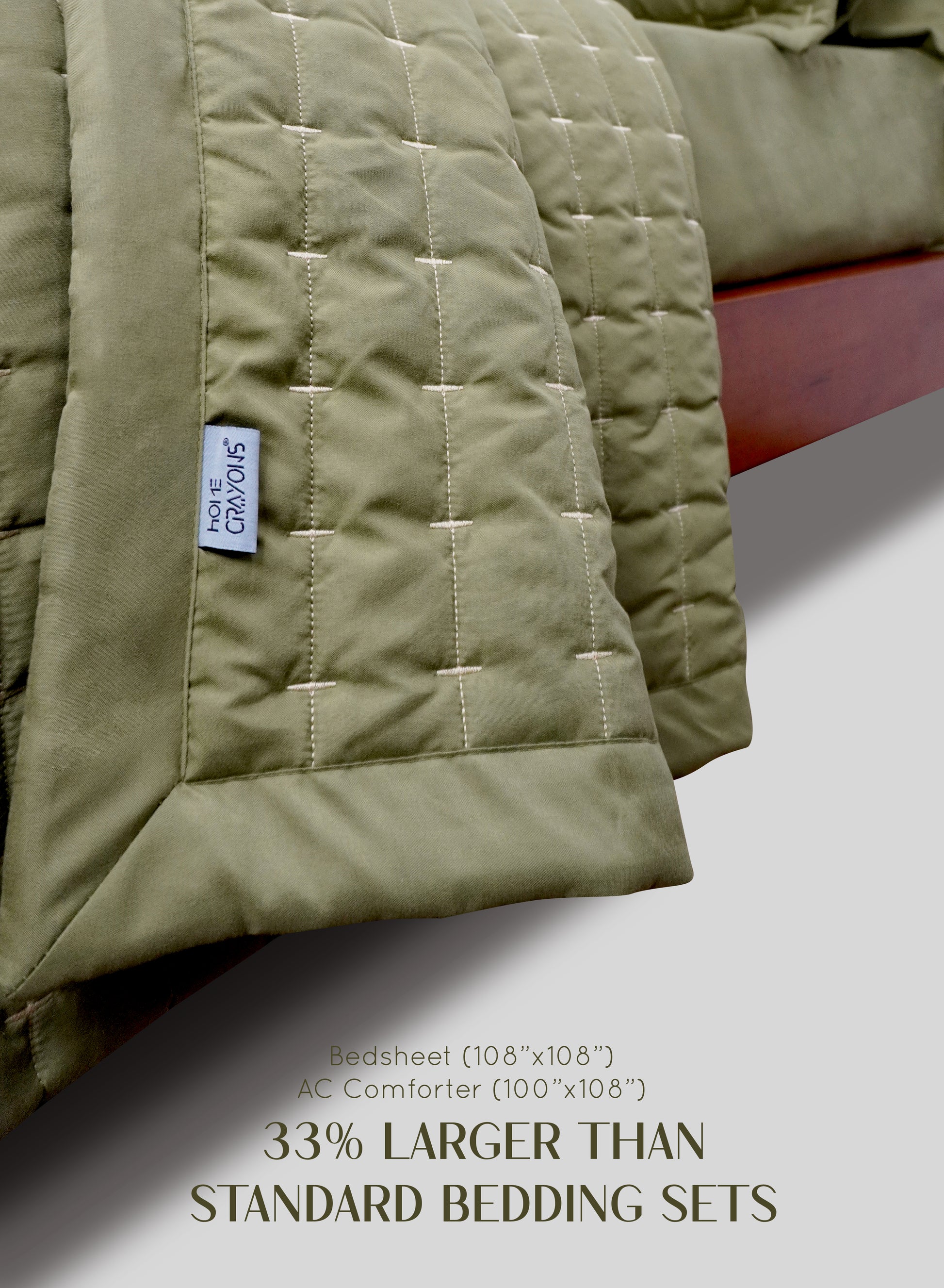 Home Crayons CloudTouch™ 8-Piece AC Bedding Set | Complete Bedroom Upgrade in One Set | Olive Grove