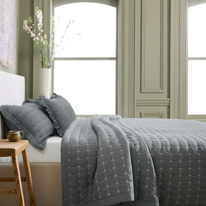 Home Crayons CloudTouch™ Comforter Set | All-Season | 33% Oversized | Includes 2 Pillow Covers & 2 Cushion Covers | Pebble Gray