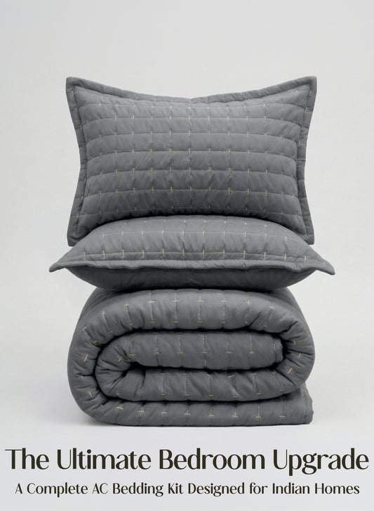 Home Crayons CloudTouch™ 8-Piece AC Bedding Set | Complete Bedroom Upgrade in One Set | Pebble Gray