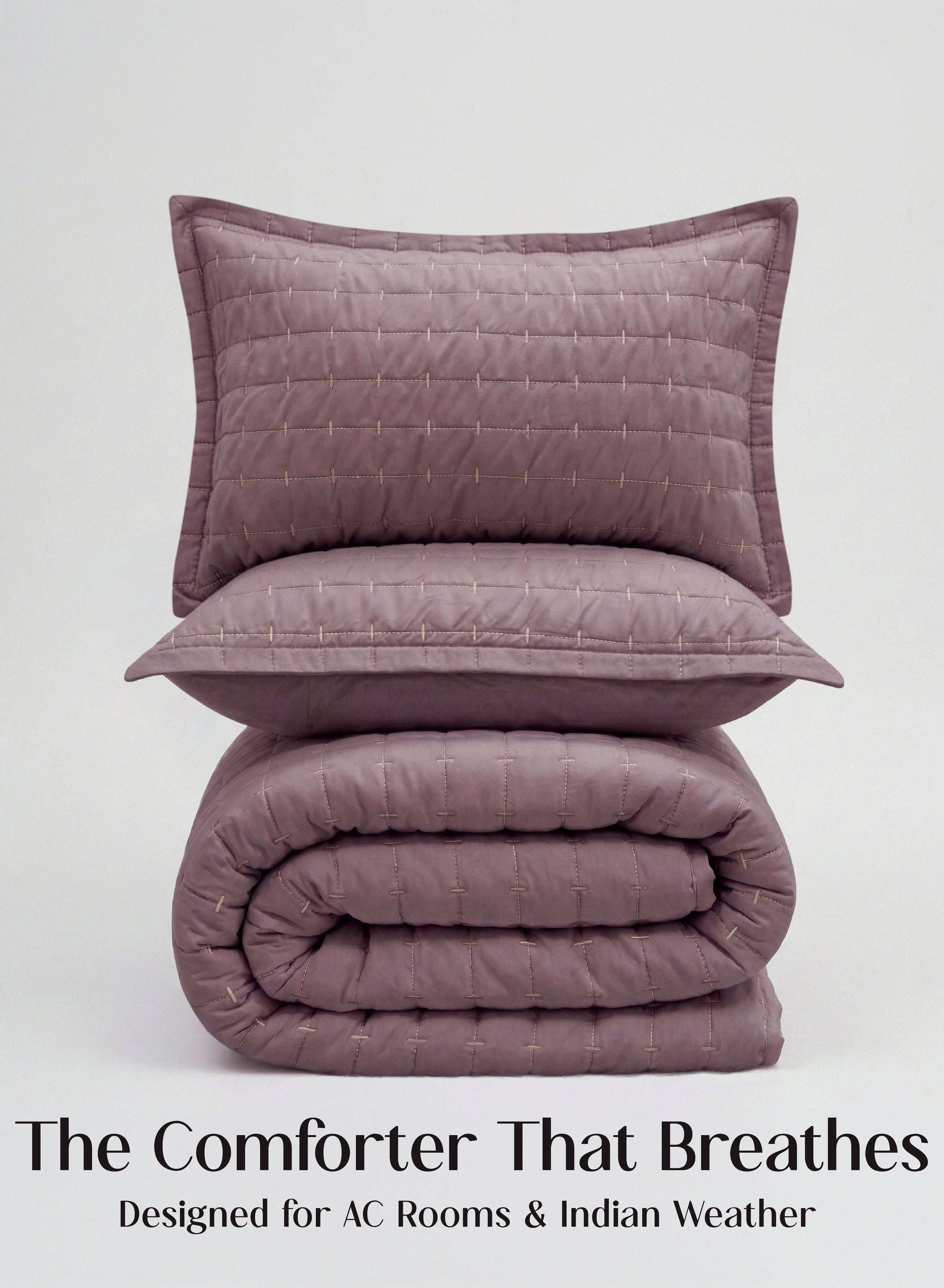 Home Crayons CloudTouch™ 5-Piece AC Comforter Set | 33% Oversized | Includes 2 Pillow & 2 Cushion Covers | Mulberry