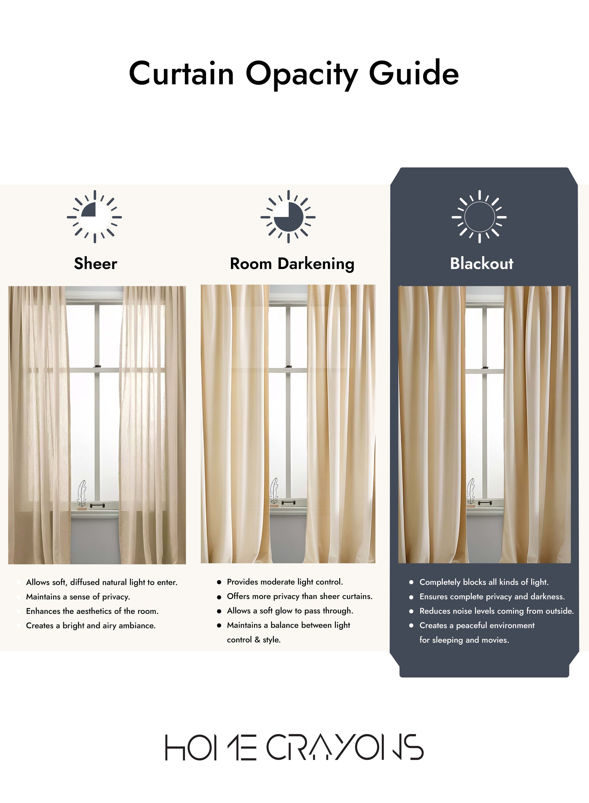 Lyon Cotton Blackout Curtains | Taupe Gray | Set of 2 (Pattern 1)
