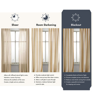 Lyon Cotton Blackout Curtains | Taupe Gray | Set of 2 (Pattern 1)