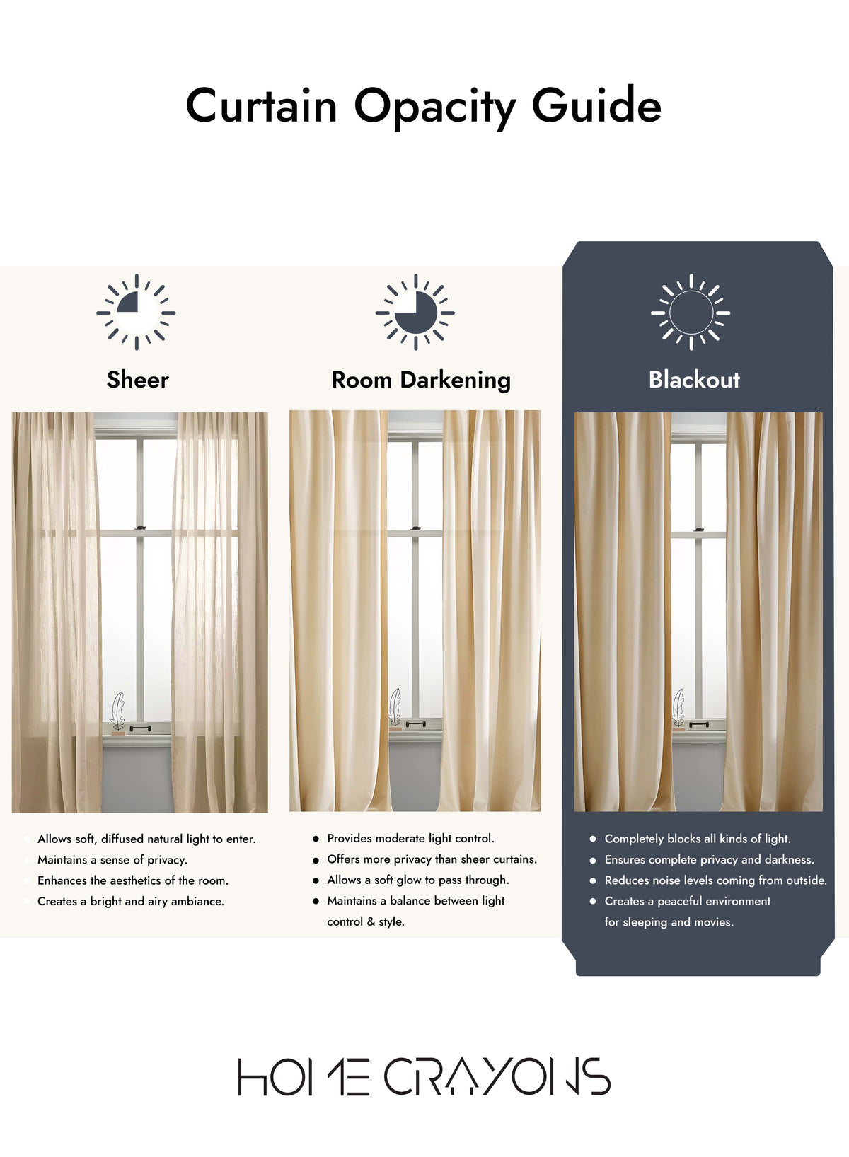 Casper Plain Blackout Curtains | Denim Blue | Set of 2