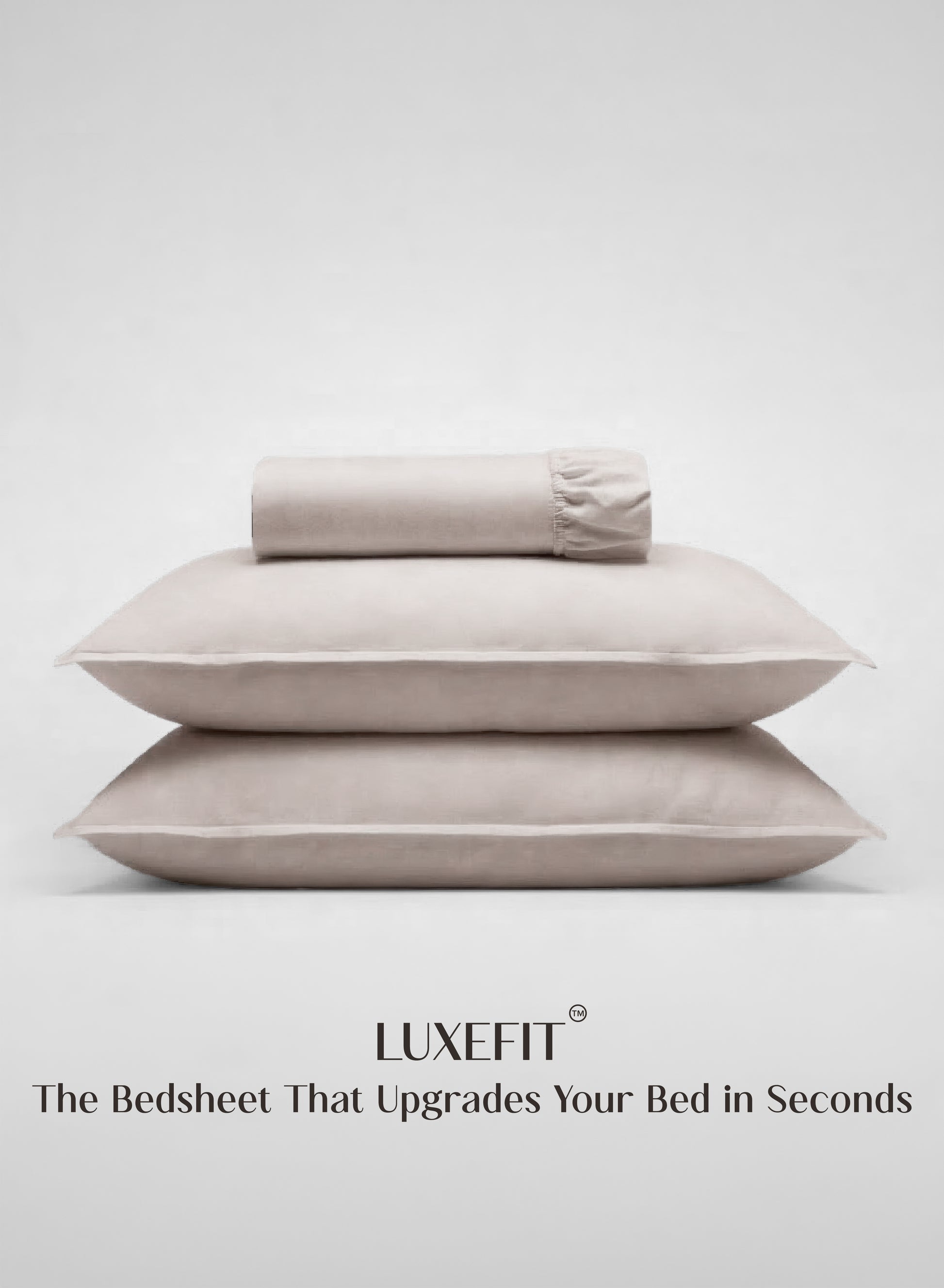 Home Crayons LuxeFit™ Fitted Bedsheet Set | Perfect Fit for Queen & King Mattresses | Ivory Beige