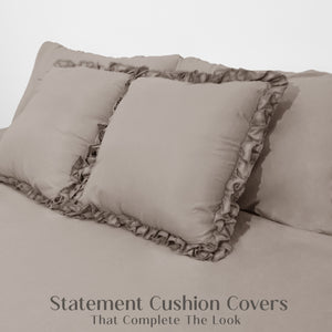 Home Crayons LuxeSoft™ Double Bedsheet Set | Oversized King | Includes 2 Pillow Covers & 2 Cushion Covers | Latte Crème