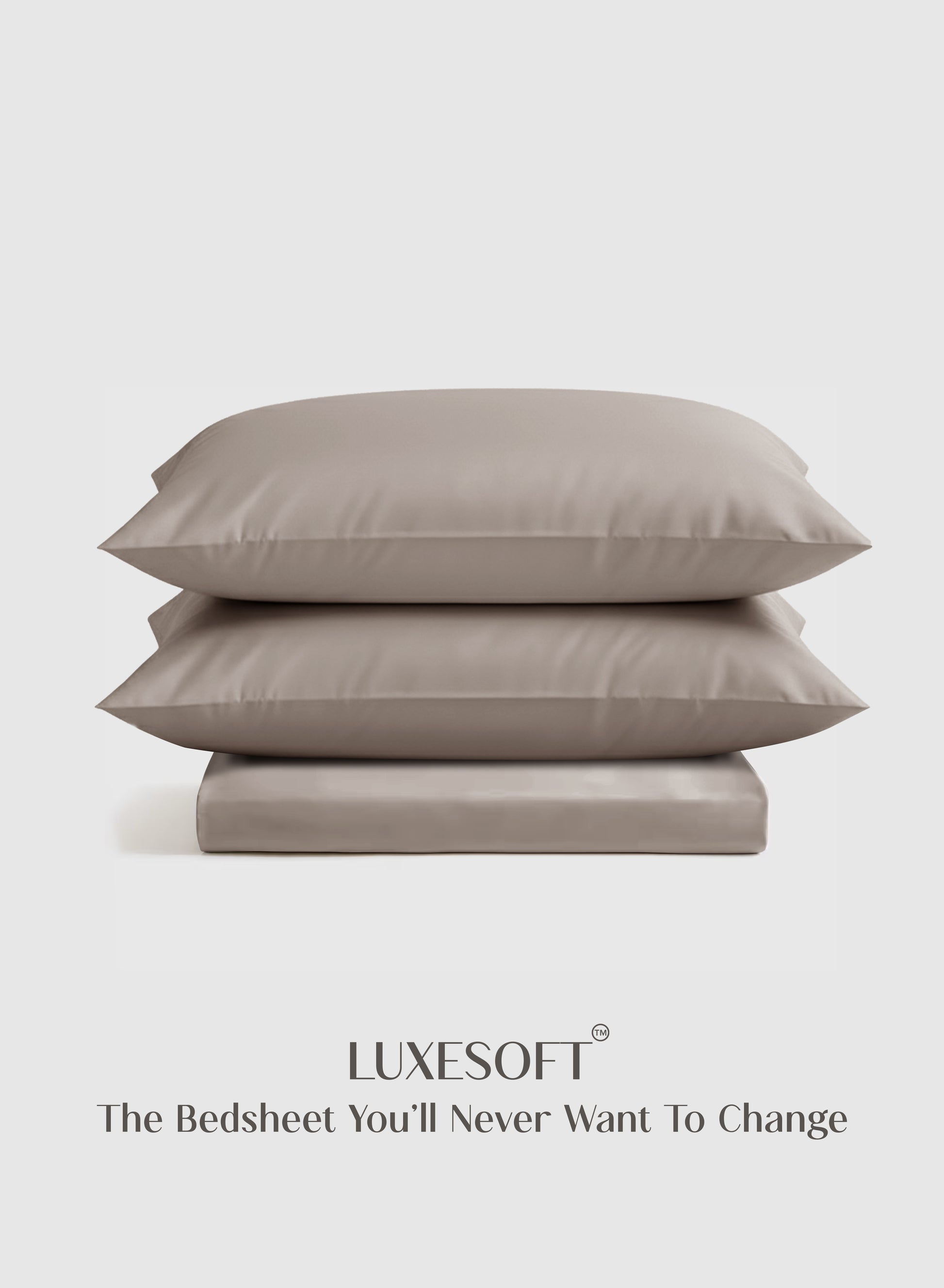 Home Crayons LuxeSoft™ Double Bedsheet Set | Oversized King | Includes 2 Pillow Covers & 2 Cushion Covers | Latte Crème