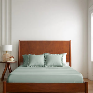 Home Crayons LuxeSoft™ Double Bedsheet Set | Oversized King | Includes 2 Pillow Covers & 2 Cushion Covers | Matcha Milk