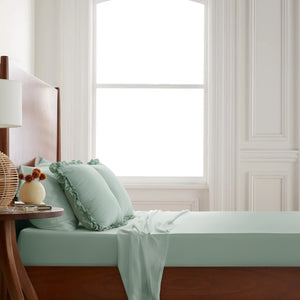 Home Crayons LuxeSoft™ Double Bedsheet Set | Oversized King | Includes 2 Pillow Covers & 2 Cushion Covers | Matcha Milk