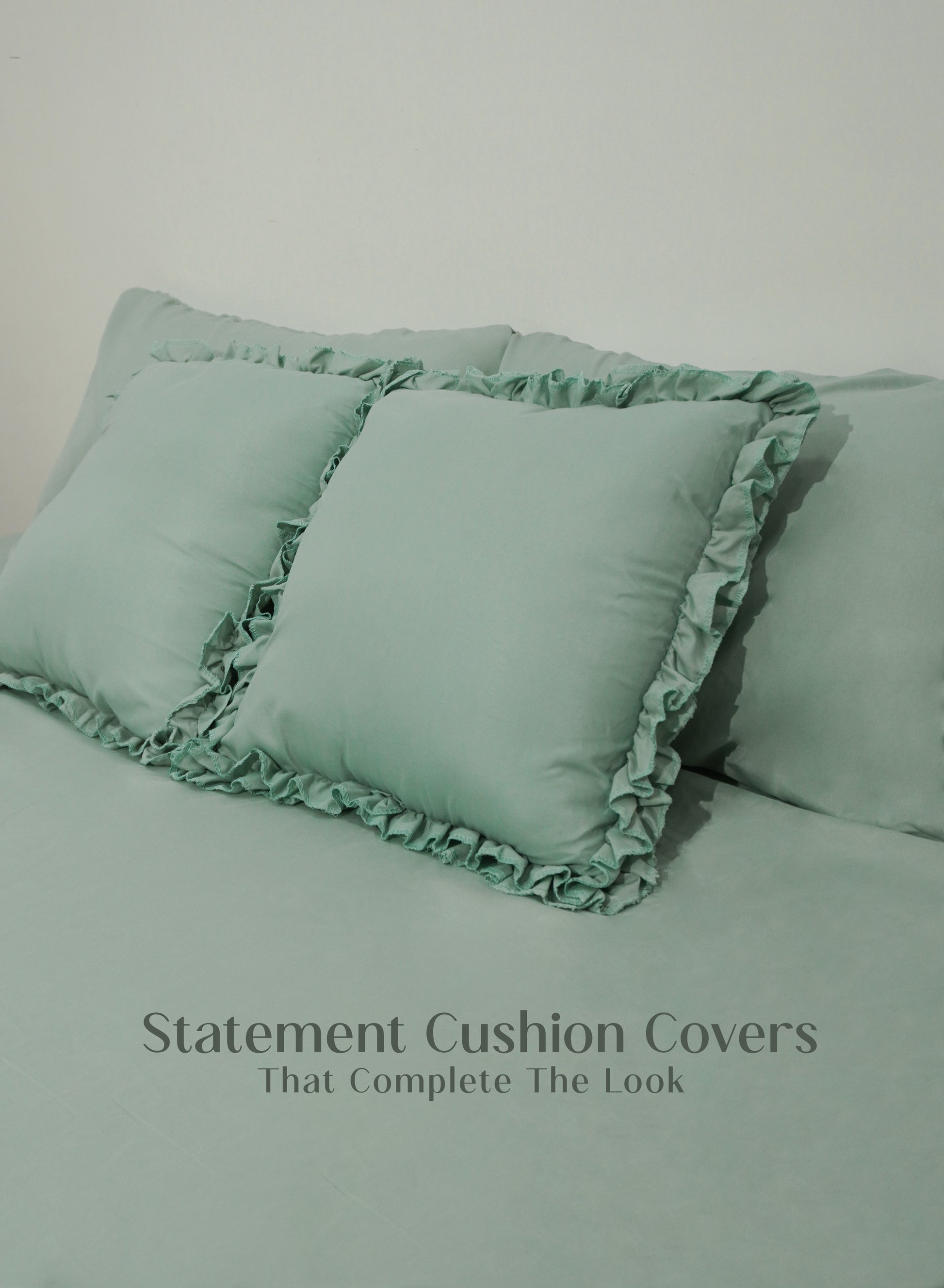 Home Crayons LuxeSoft™ Double Bedsheet Set | Oversized King | Includes 2 Pillow Covers & 2 Cushion Covers | Matcha Milk