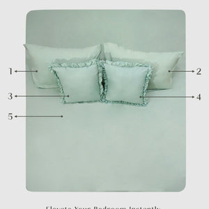 Home Crayons LuxeSoft™ Double Bedsheet Set | Oversized King | Includes 2 Pillow Covers & 2 Cushion Covers | Matcha Milk