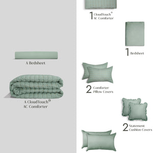 Home Crayons CloudTouch™ 8-Piece Bedding Set | Complete Bedroom Makeover in One Set | Matcha Milk