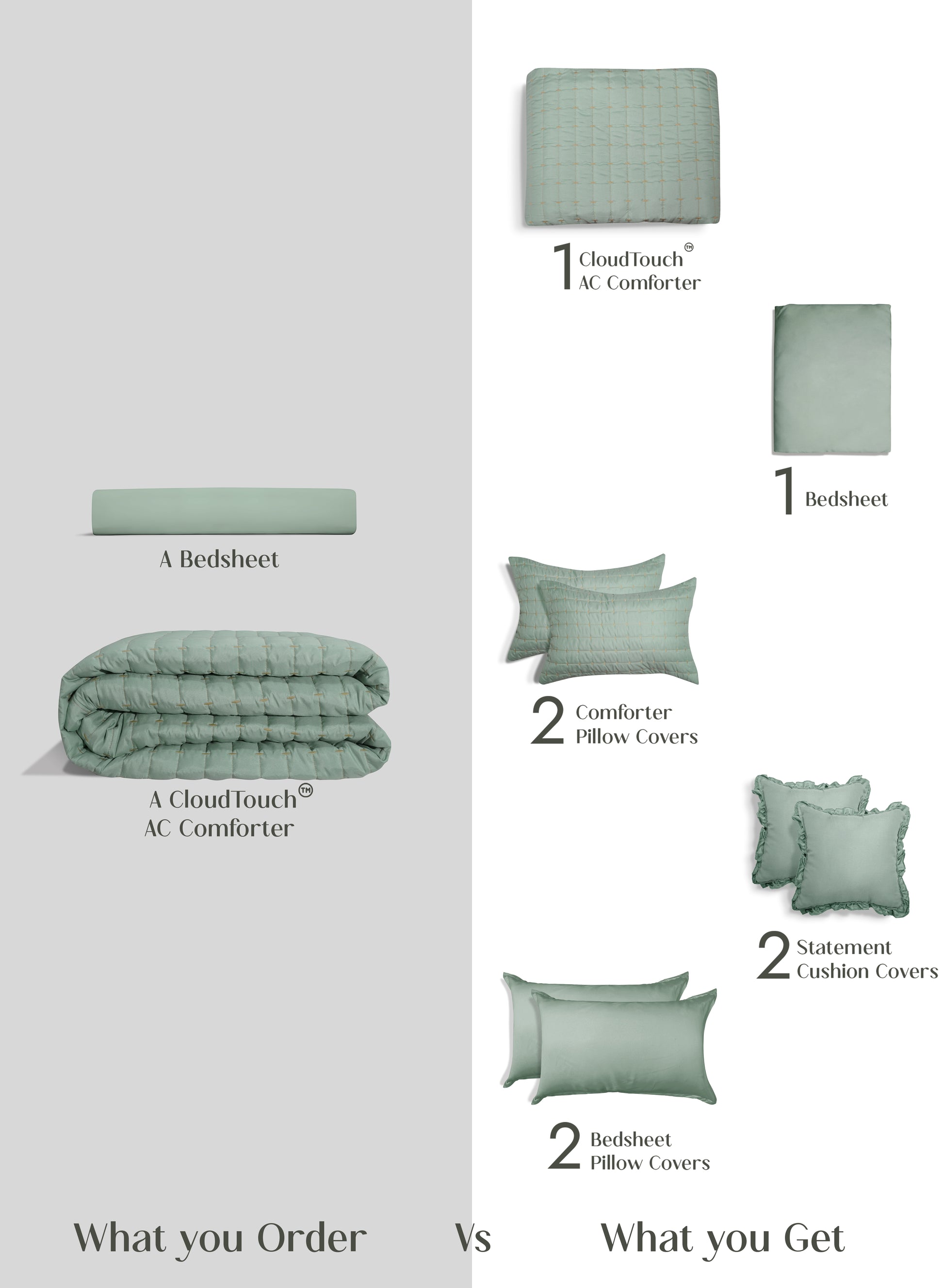 Home Crayons CloudTouch™ 8-Piece Bedding Set | Complete Bedroom Makeover in One Set | Matcha Milk