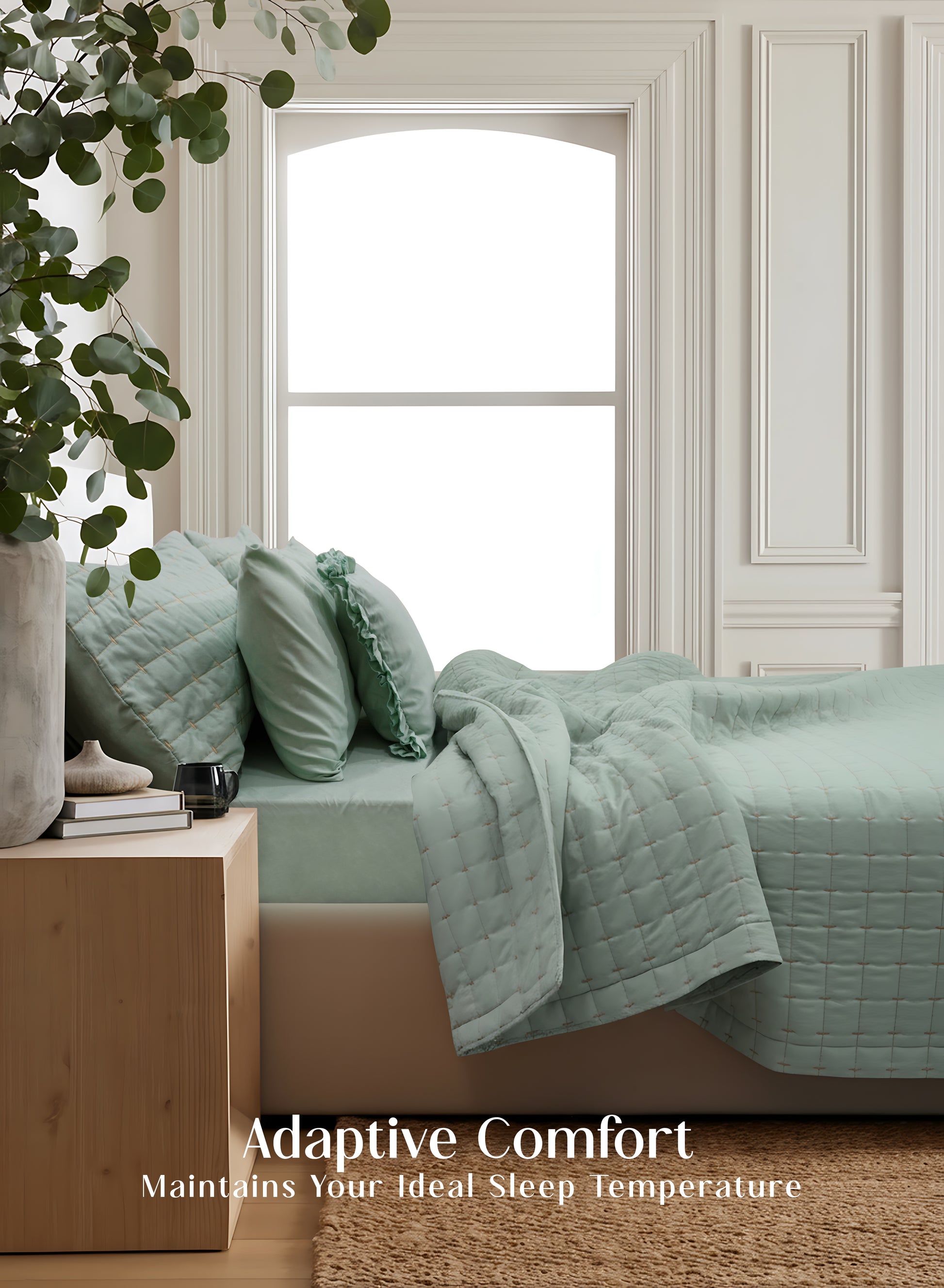 Home Crayons CloudTouch™ 8-Piece Bedding Set | Complete Bedroom Makeover in One Set | Matcha Milk