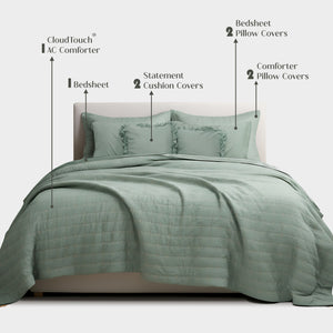Home Crayons CloudTouch™ 8-Piece Bedding Set | Complete Bedroom Makeover in One Set | Matcha Milk