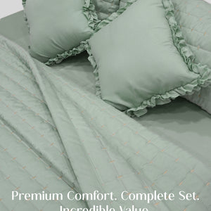 Home Crayons CloudTouch™ 8-Piece Bedding Set | Complete Bedroom Makeover in One Set | Matcha Milk