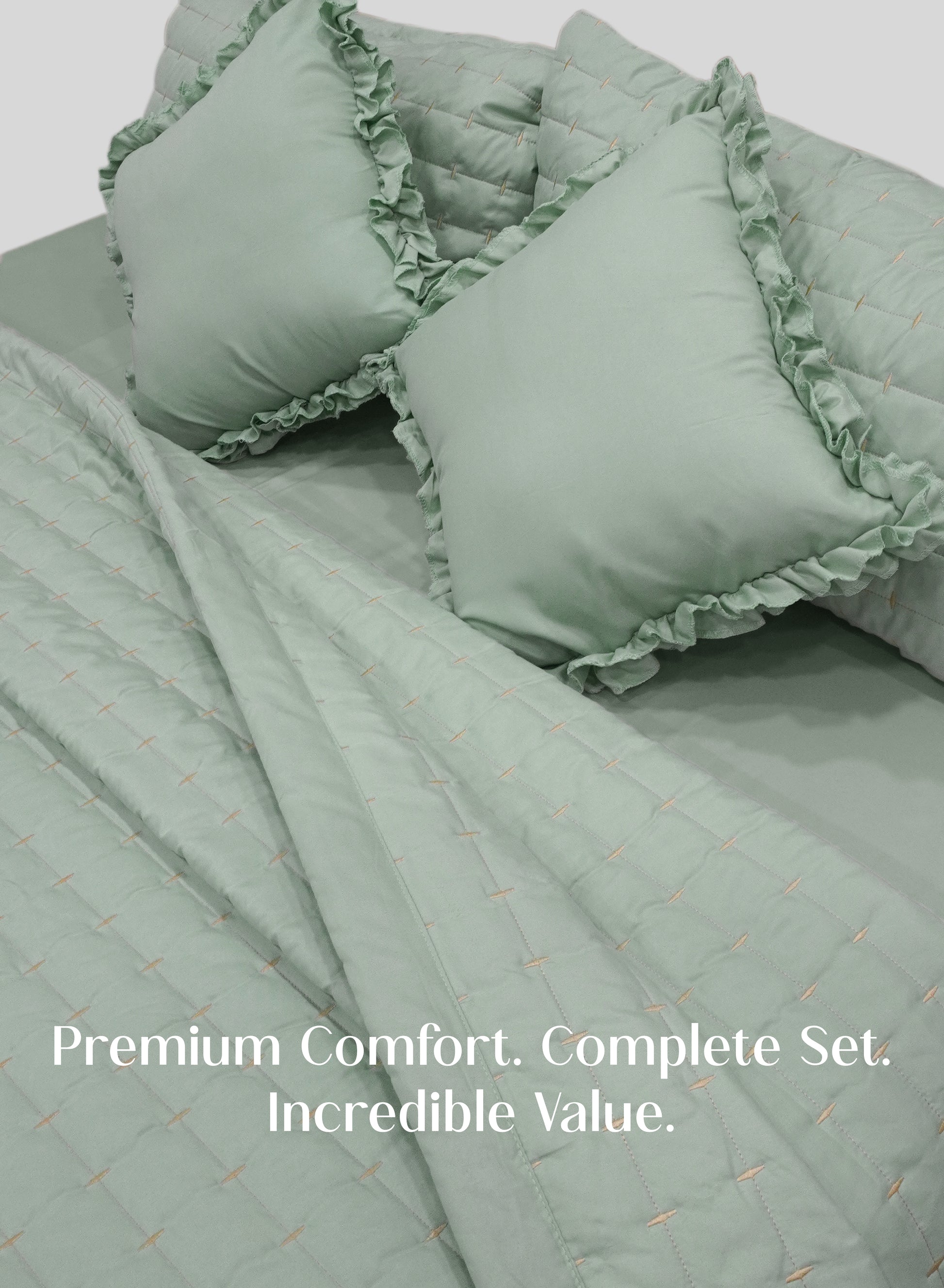 Home Crayons CloudTouch™ 8-Piece Bedding Set | Complete Bedroom Makeover in One Set | Matcha Milk