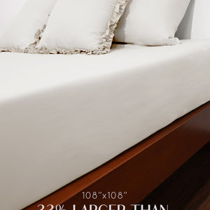 Home Crayons LuxeSoft™ Double Bedsheet Set | Oversized King | Includes 2 Pillow Covers & 2 Cushion Covers | Morning Glory