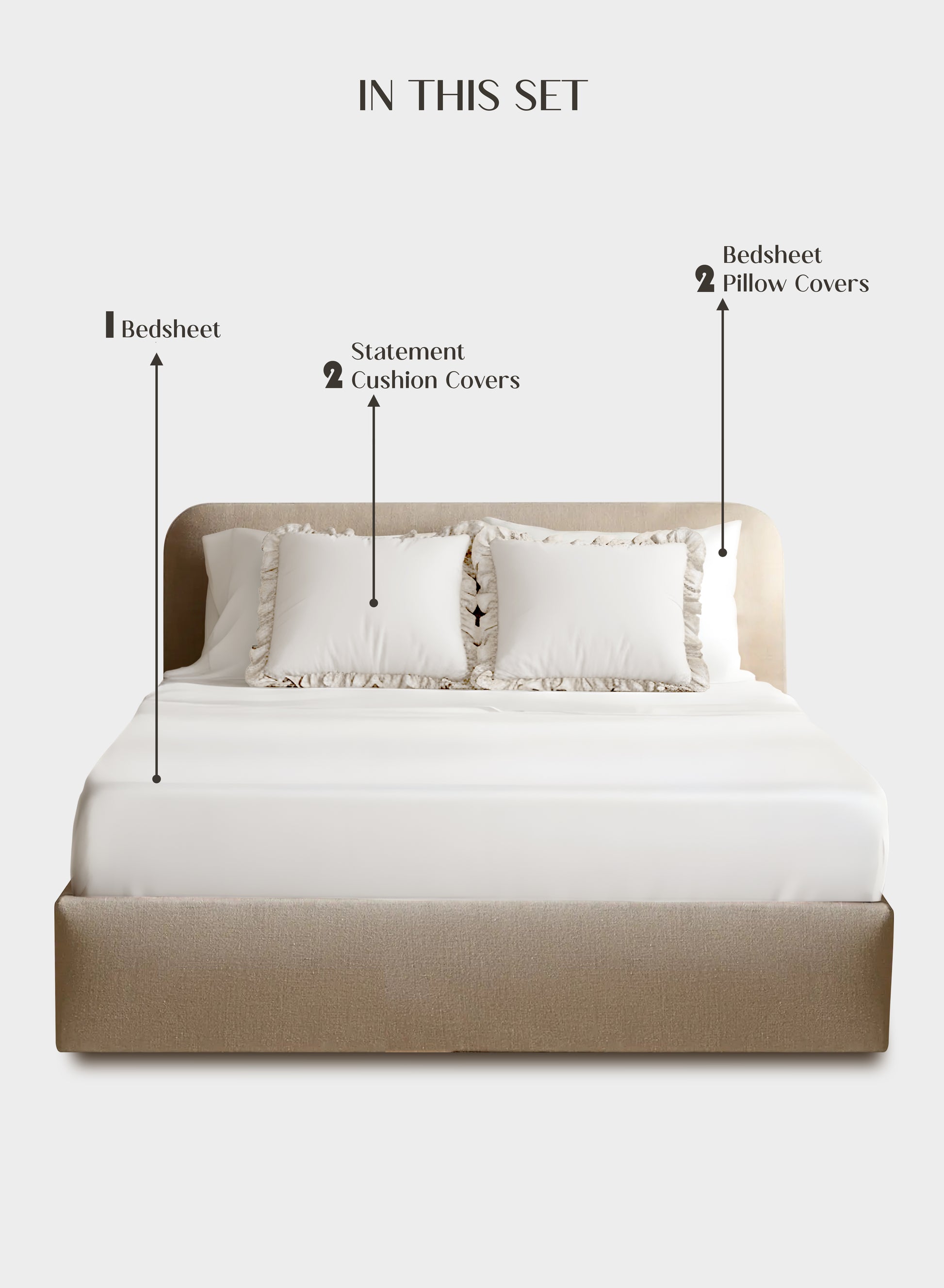 Home Crayons LuxeSoft™ Double Bedsheet Set | Oversized King | Includes 2 Pillow Covers & 2 Cushion Covers | Morning Glory