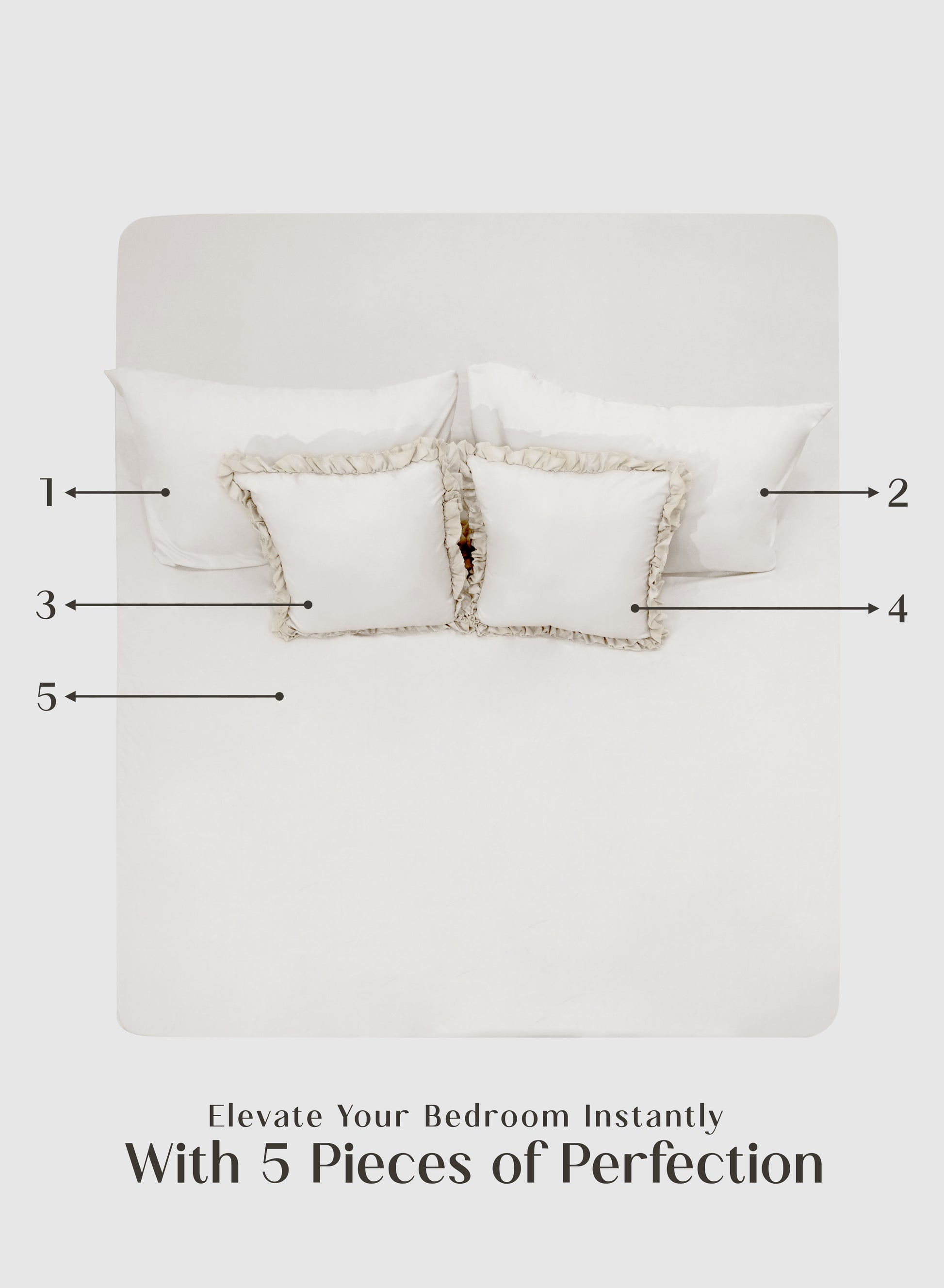 Home Crayons LuxeSoft™ Double Bedsheet Set | Oversized King | Includes 2 Pillow Covers & 2 Cushion Covers | Morning Glory