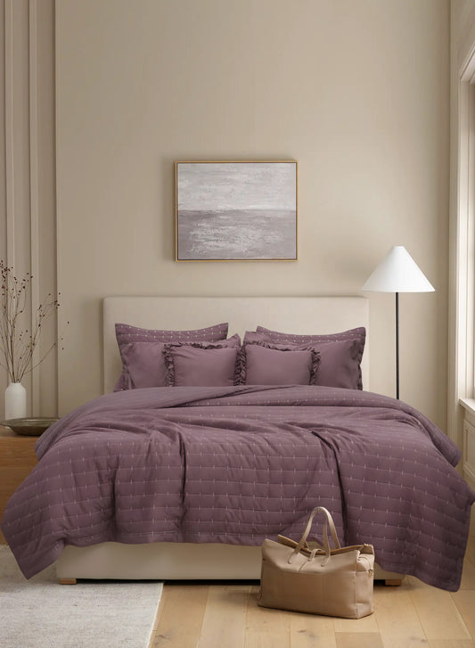 Home Crayons CloudTouch™ 8-Piece Bedding Set | Complete Bedroom Makeover in One Set | Mulberry