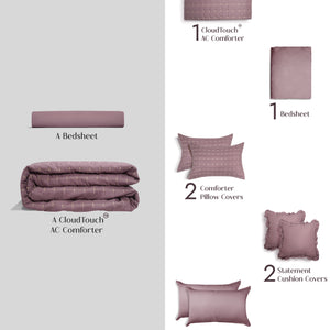 Home Crayons CloudTouch™ 8-Piece Bedding Set | Complete Bedroom Makeover in One Set | Mulberry