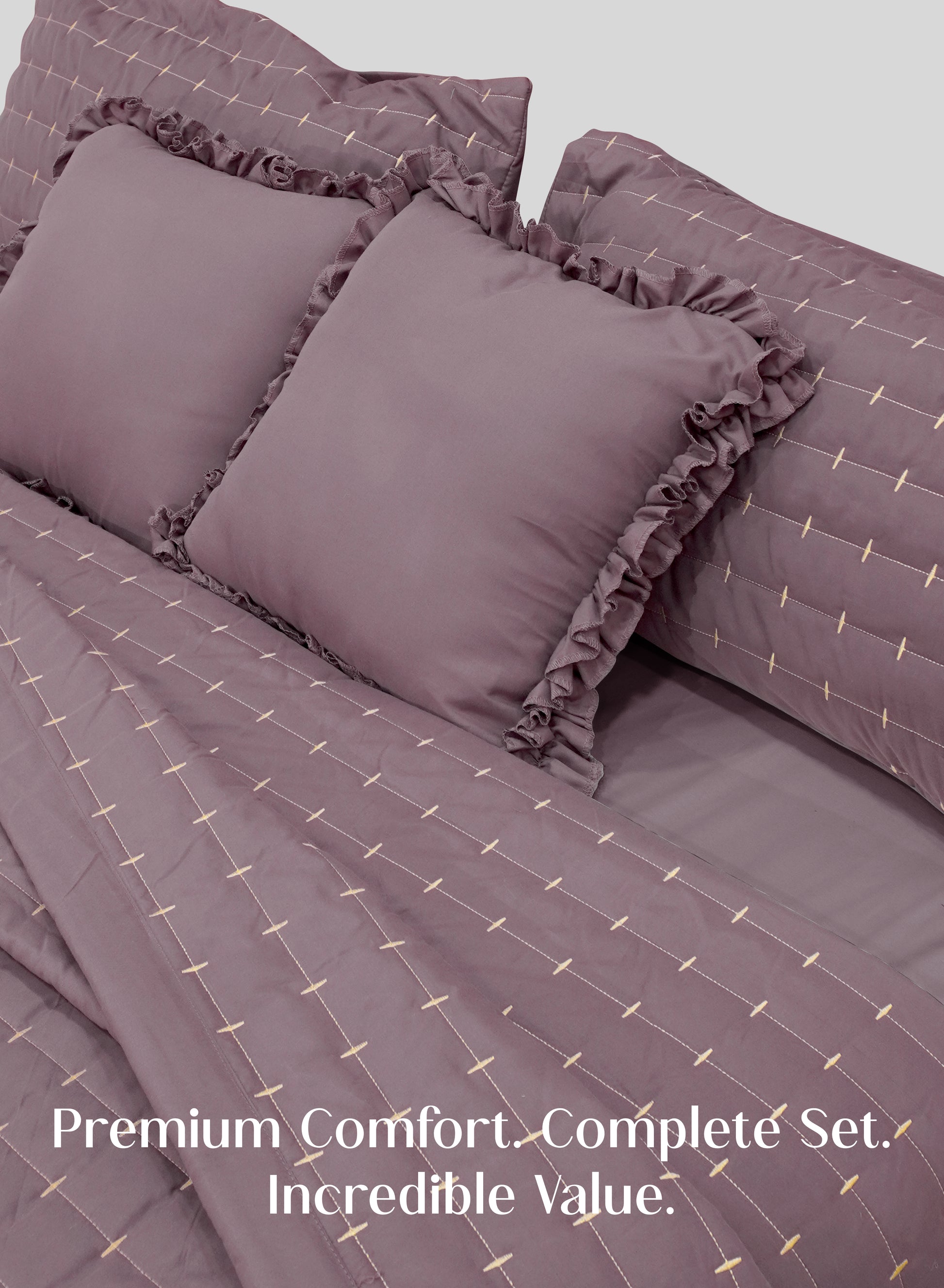 Home Crayons CloudTouch™ 8-Piece Bedding Set | Complete Bedroom Makeover in One Set | Mulberry