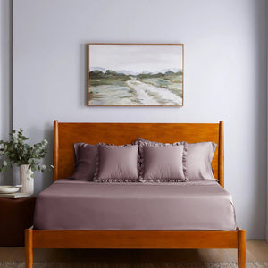 Home Crayons LuxeSoft™ Double Bedsheet Set | Oversized King | Includes 2 Pillow Covers & 2 Cushion Covers | Mulberry